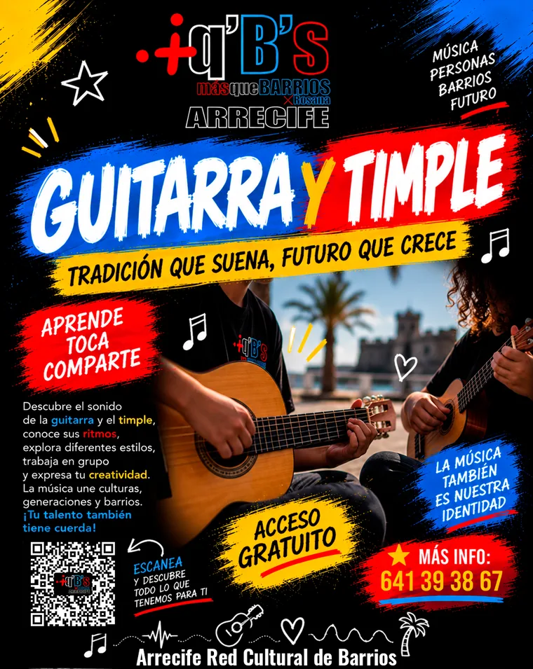 Cartel de Guitarra y timple — +q’B’s Arrecife