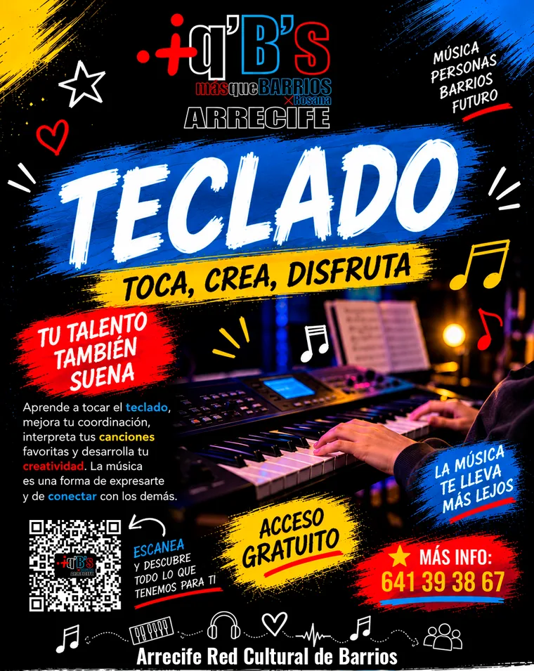 Cartel de Teclado — +q’B’s Arrecife