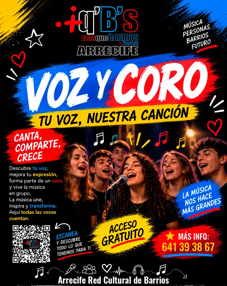 Cartel de Voz y coro — +q’B’s Arrecife